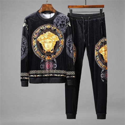 versace sweatpants men's|velvet tracksuit men's Versace.